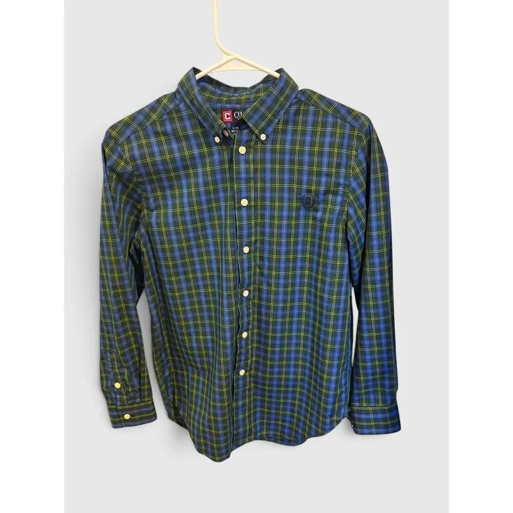 NWT Ralph Lauren Chaps Boys' Tartan Plaid Button-Down Sz L (14-16) Easy Care